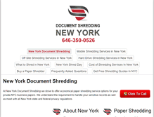 Tablet Screenshot of newyorkshreddingservice.com
